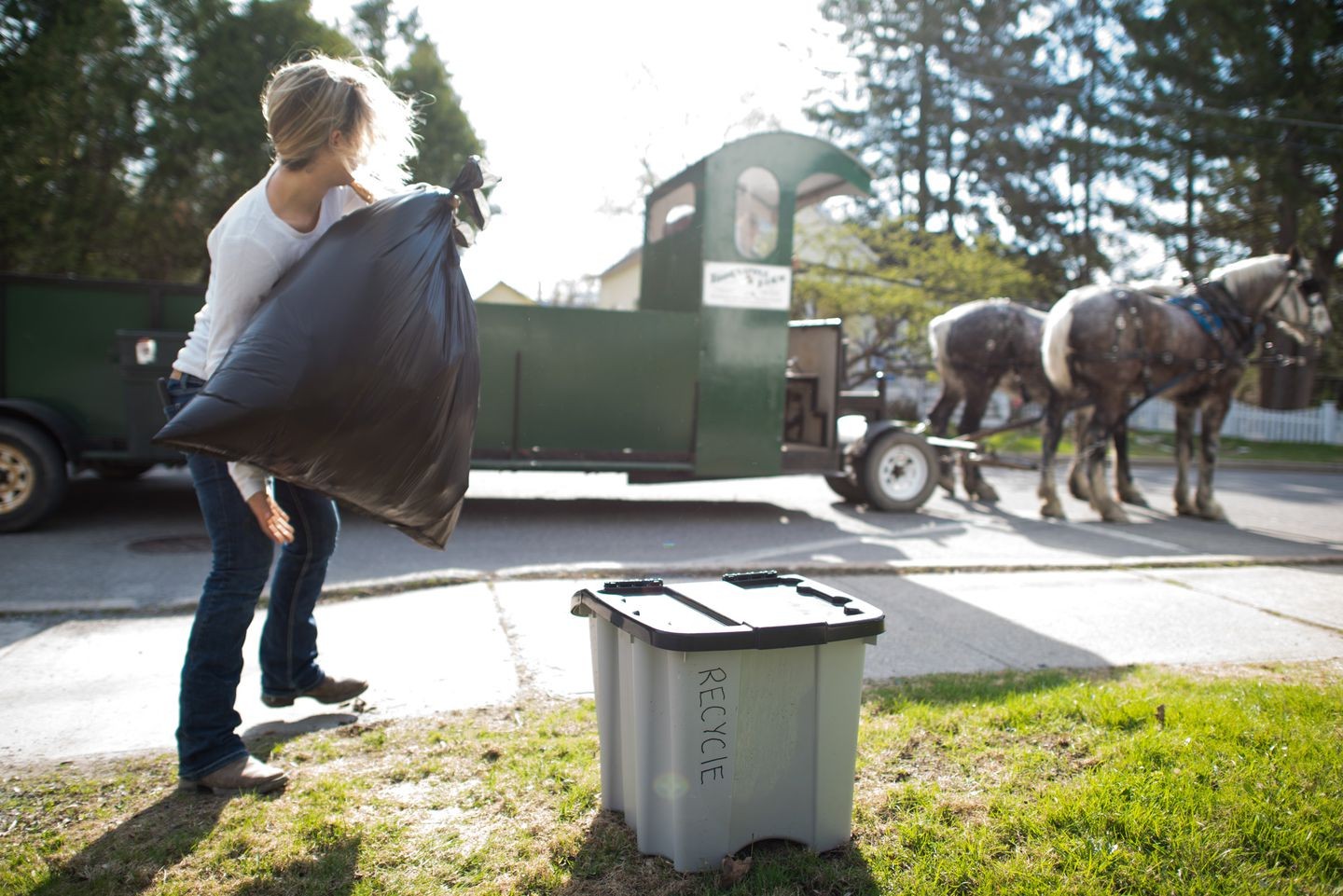 Kukásautó helyett lovaskocsikkal gyűjtik a lakossági hulladékot